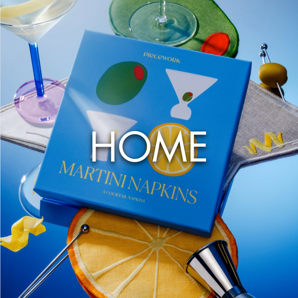 Header image showing a set of embroidered drink napkins as a collection header image for Southern Sunday Boutique