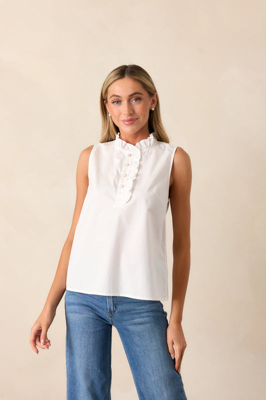White Tennyson Blouse from Prosperina at Southern Sunday Boutique in Naples, FL.