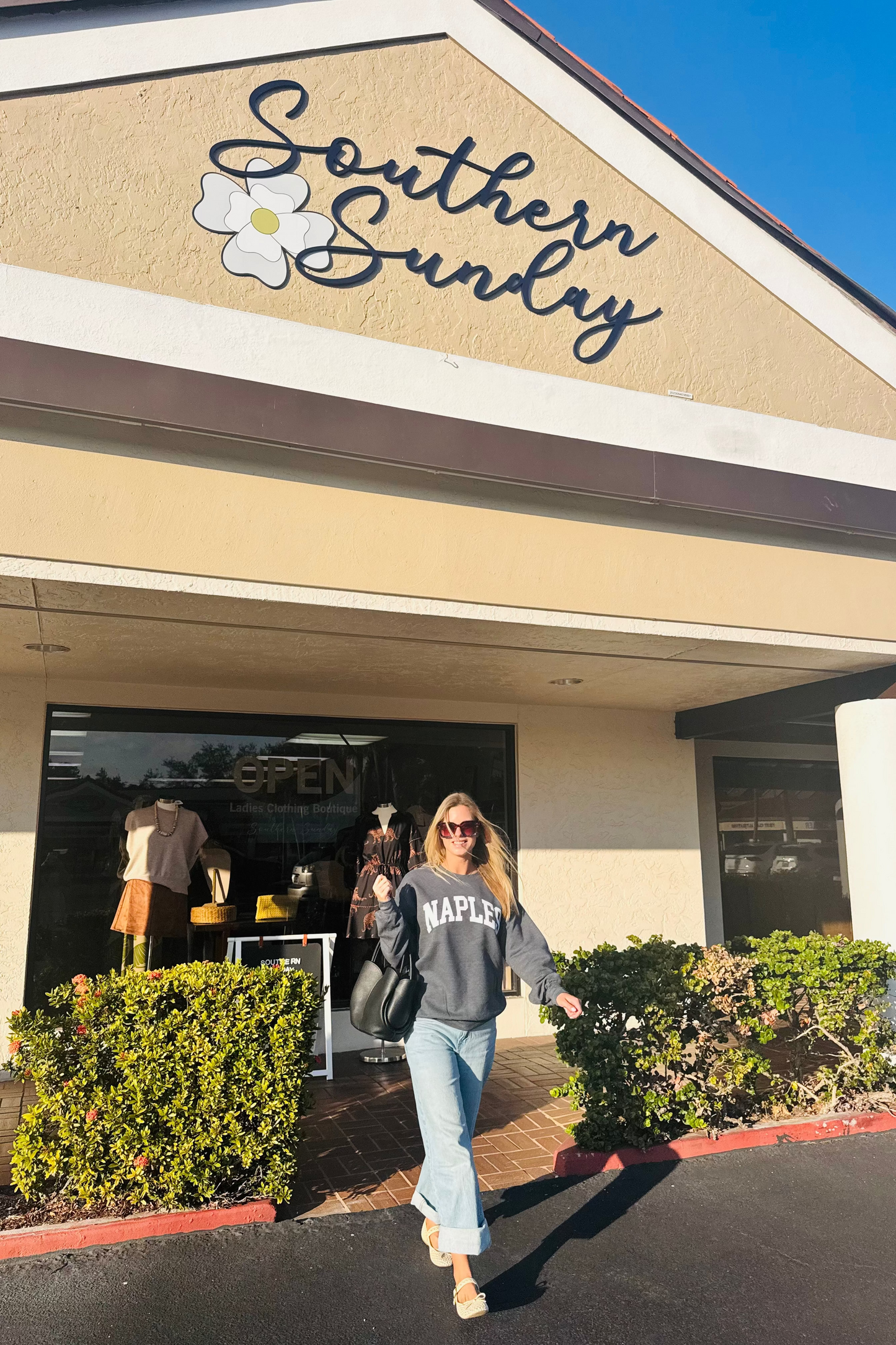 Naples Sweatshirt from Southern Sunday Boutique in Naples, FL