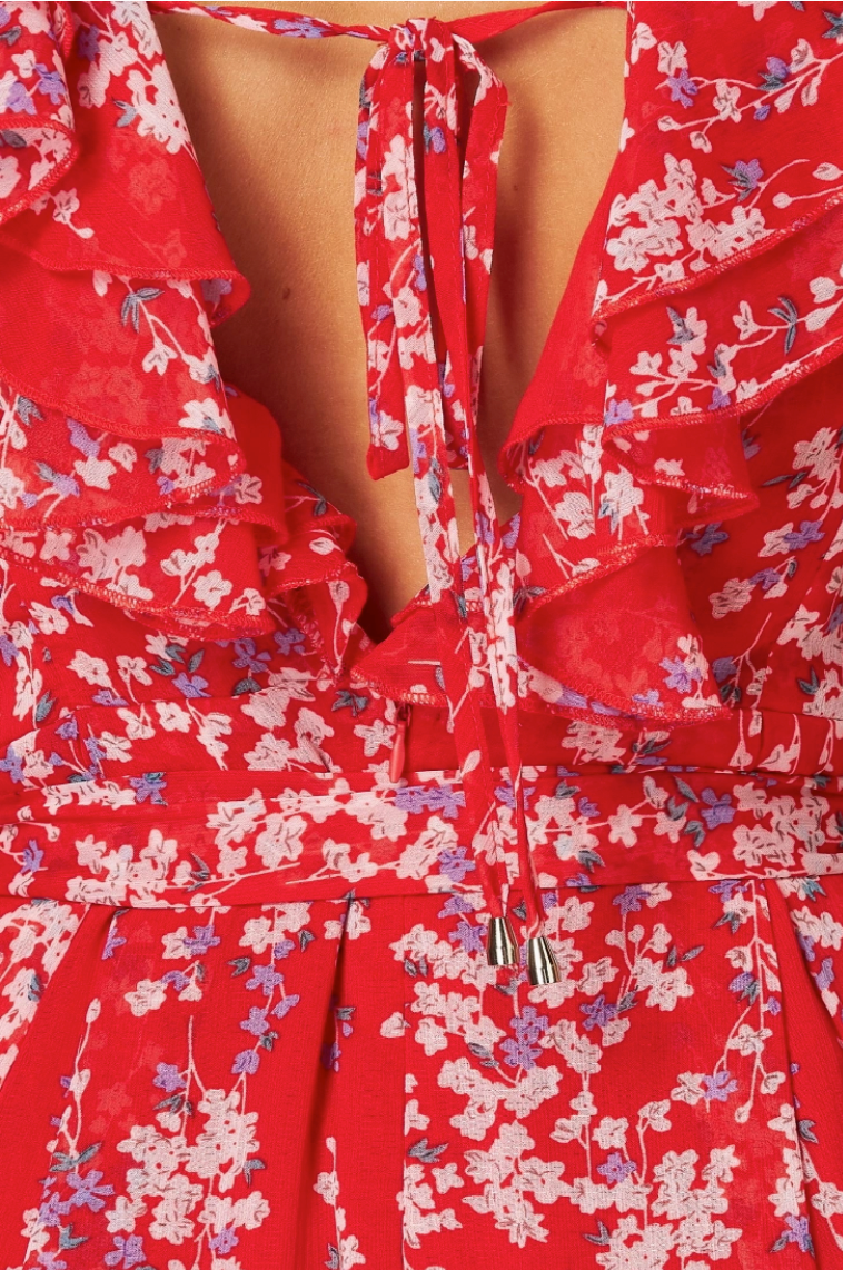 Red Floral Jumpsuit from Southern Sunday