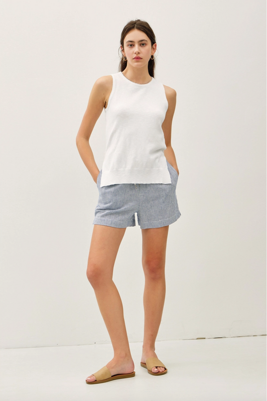 Ivory Round Neck Knit Tank from Southern Sunday Boutique in Naples, FL