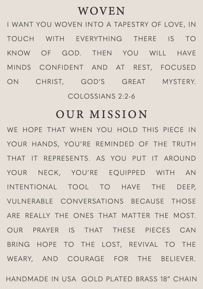 Woven Christian Necklace from Southern Sunday Boutique