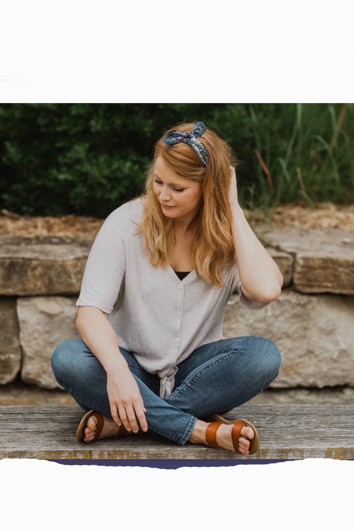 Amelia Lotus Flower Print Cotton Bandana