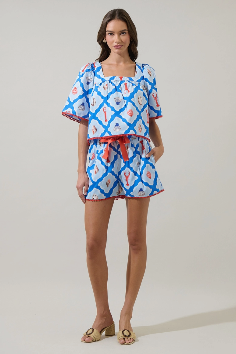 Lobster Bay High Waisted Shorts from Southern Sunday Boutique in Naples, FL