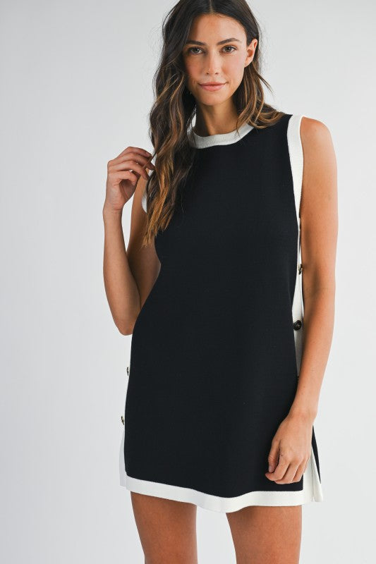 Black & White Knit Midi Dress from Southern Sunday Boutique in Naples, FL