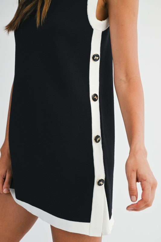 Black & White Knit Midi Dress from Southern Sunday Boutique in Naples, FL