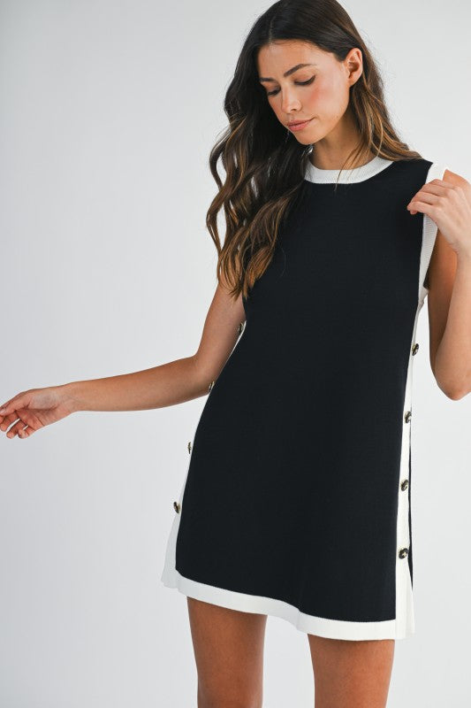 Black & White Knit Midi Dress from Southern Sunday Boutique in Naples, FL