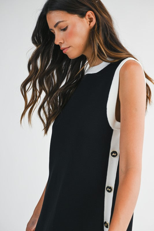 Black & White Knit Midi Dress from Southern Sunday Boutique in Naples, FL