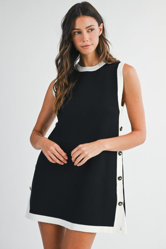Black & White Knit Midi Dress from Southern Sunday Boutique in Naples, FL