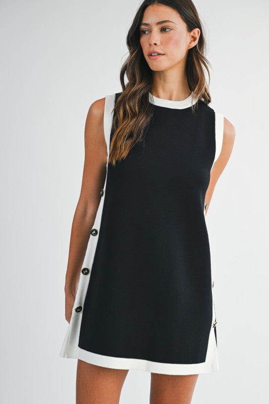 Black & White Knit Midi Dress from Southern Sunday Boutique in Naples, FL