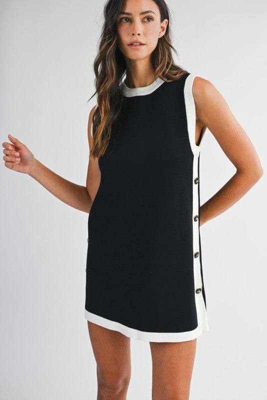 Black & White Knit Midi Dress from Southern Sunday Boutique in Naples, FL