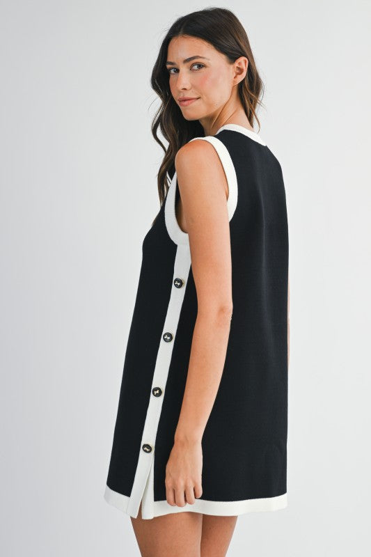 Black & White Knit Midi Dress from Southern Sunday Boutique in Naples, FL