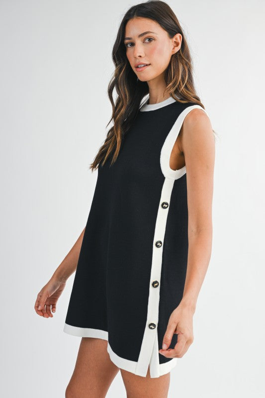 Black & White Knit Midi Dress from Southern Sunday Boutique in Naples, FL