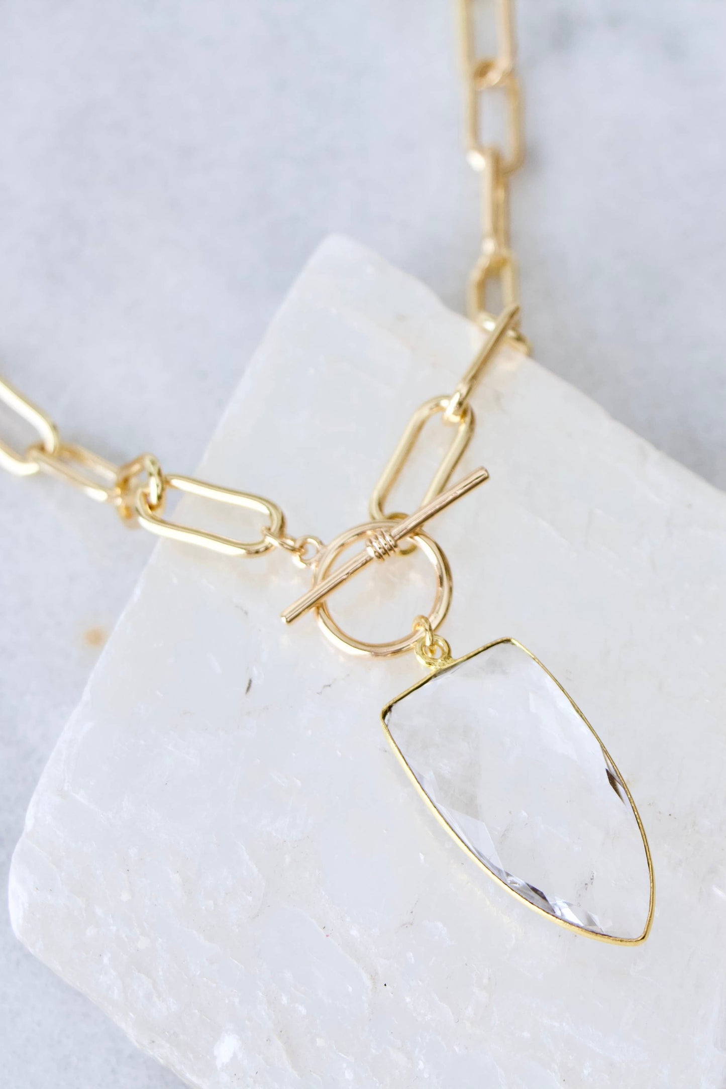 Quartz Toggle Paperclip Necklace from Southern Sunday
