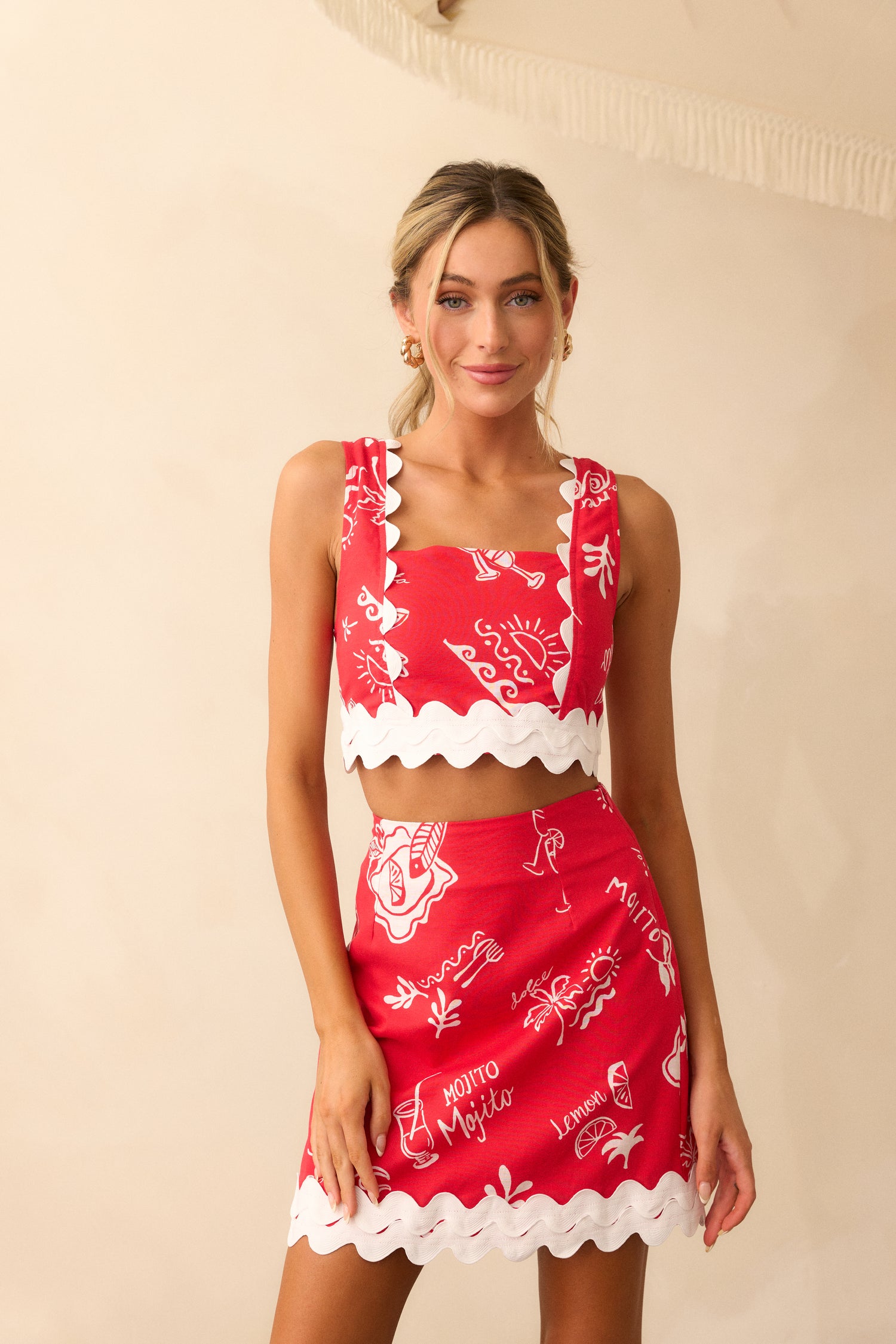 Salome Red Mojito Skirt by Prosperina at Southern Sunday Boutique in Naples, FL