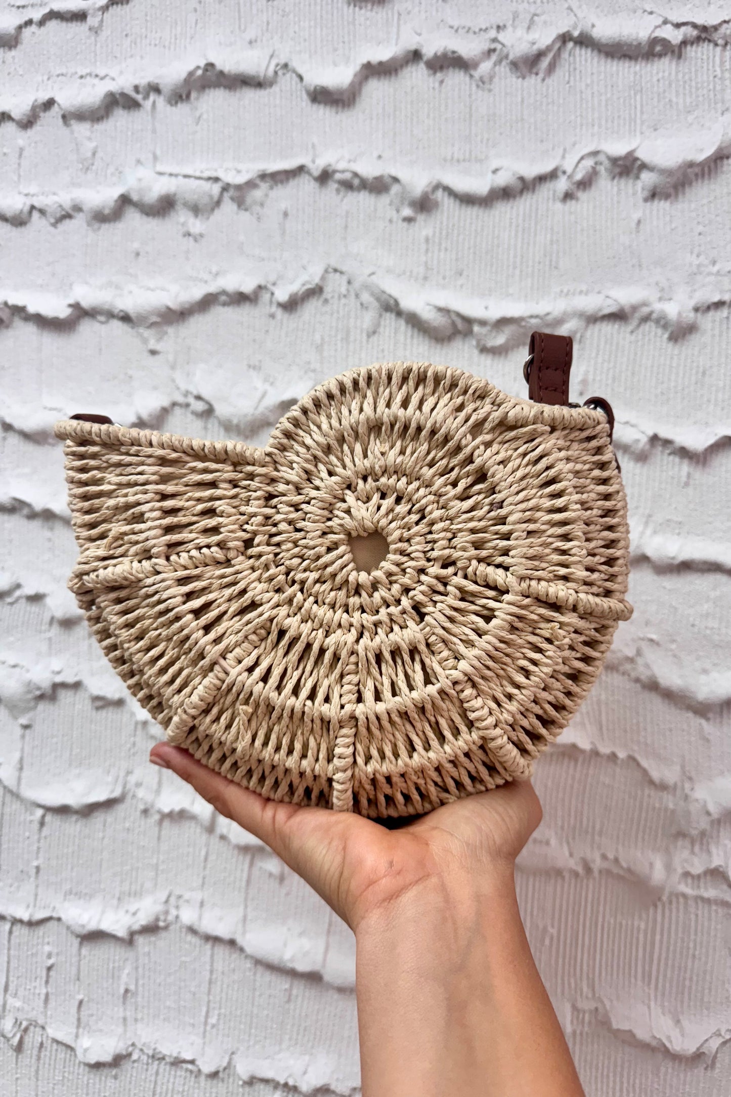 Nautilus Shell Bamboo Crossbody Bag from Southern Sunday Boutique in Naples, FL