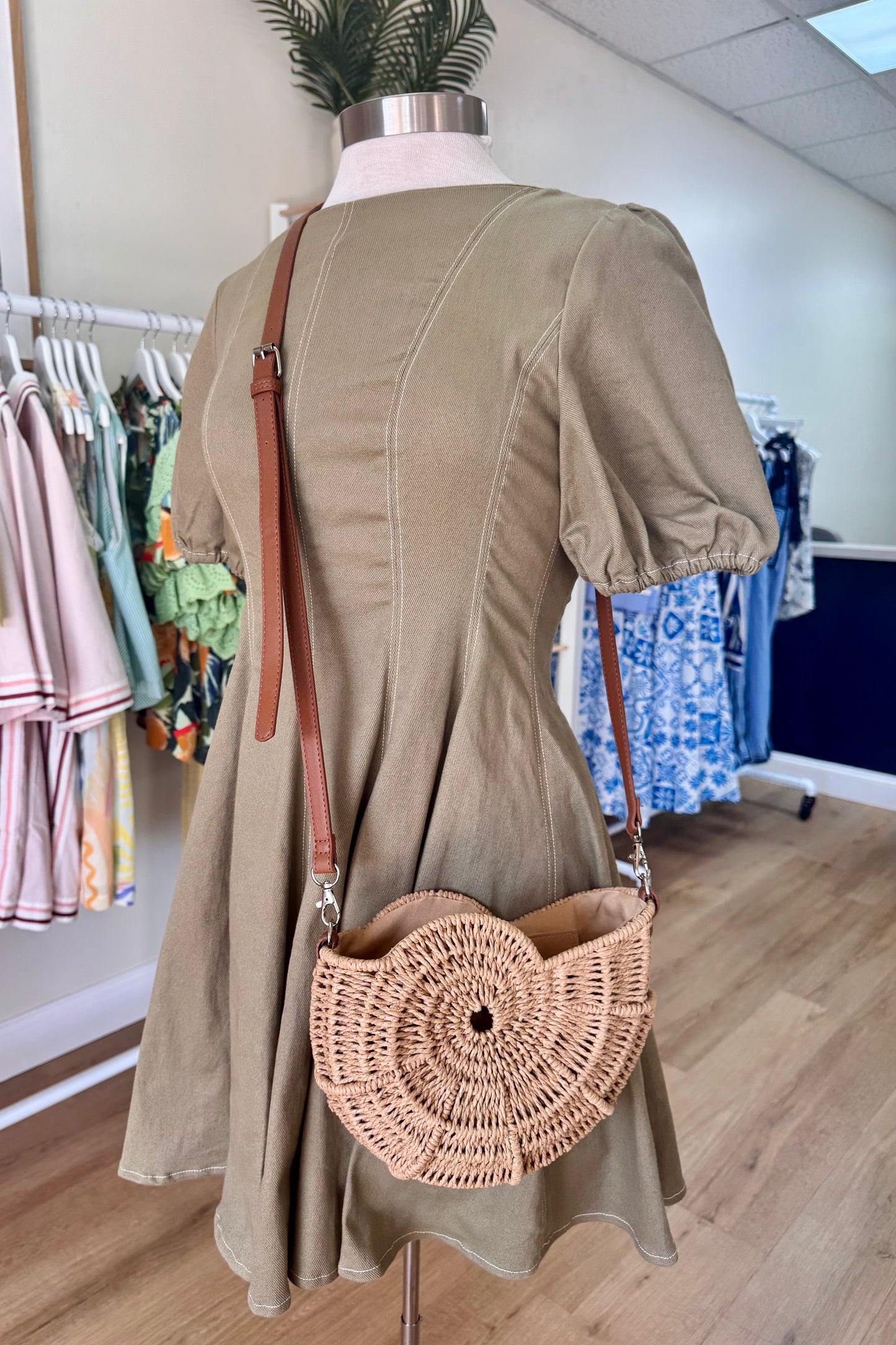 Nautilus Shell Bamboo Crossbody Bag from Southern Sunday Boutique in Naples, FL