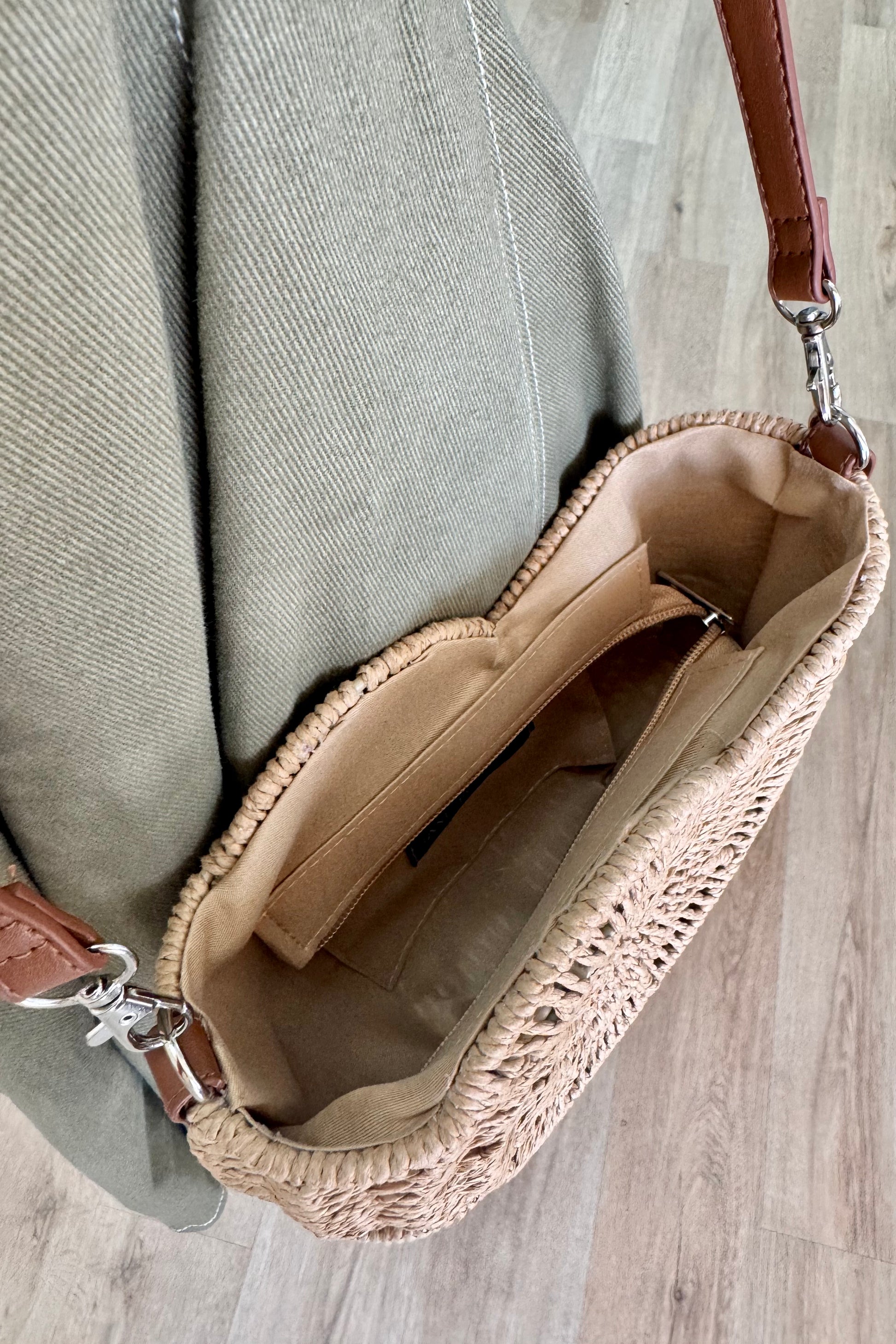 Nautilus Shell Bamboo Crossbody Bag from Southern Sunday Boutique in Naples, FL