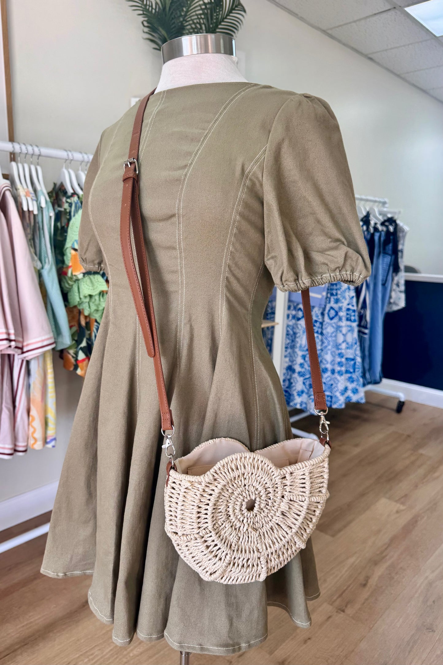 Nautilus Shell Bamboo Crossbody Bag from Southern Sunday Boutique in Naples, FL