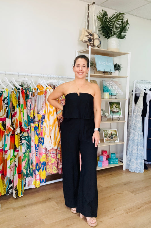Black Double Layer Jumpsuit from Southern Sunday