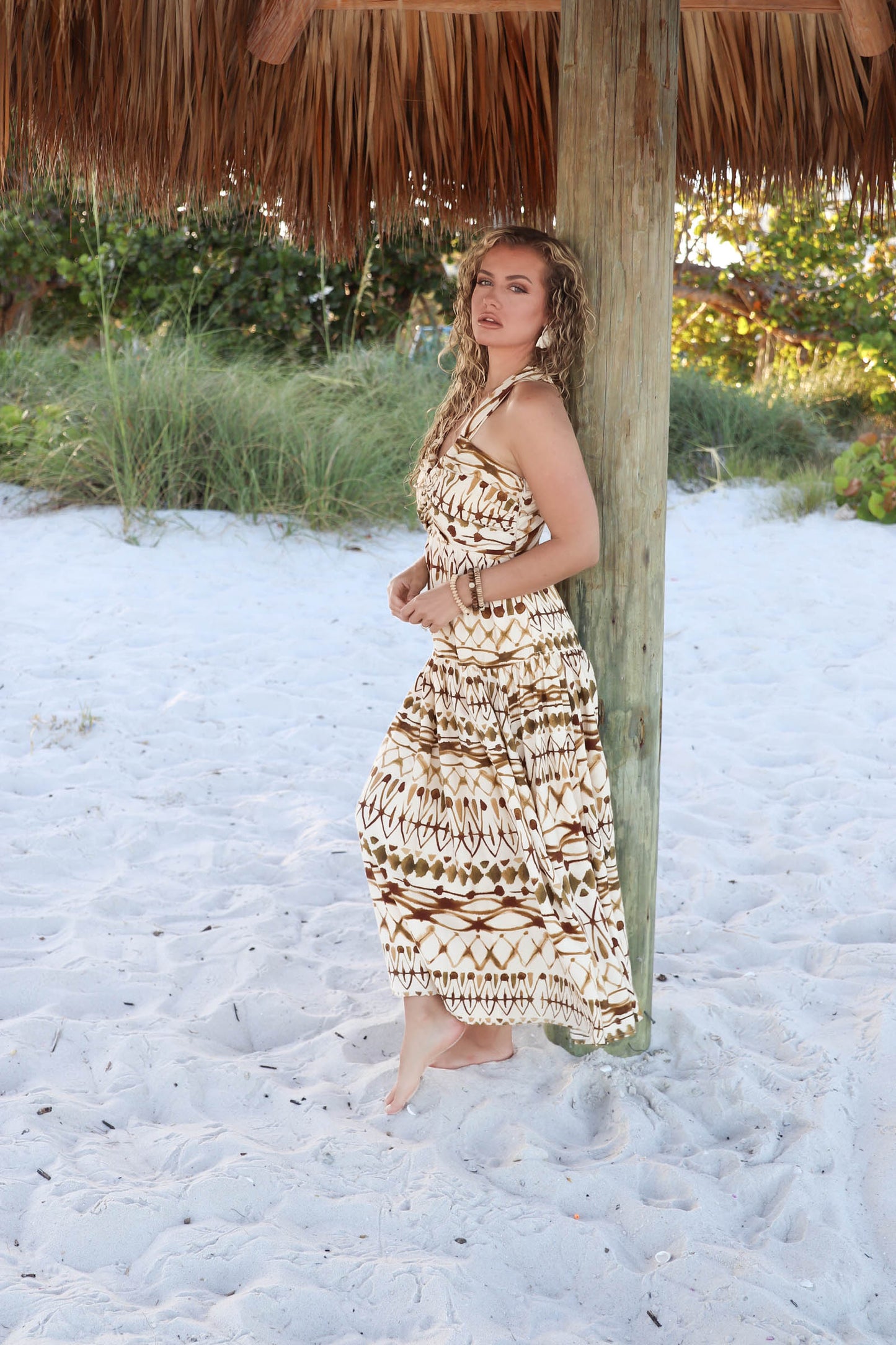 Brown & Ivory Hidden Gem Midi Dress Southern Sunday Brown & Ivory Hidden Gem Midi Dress Southern Sunday