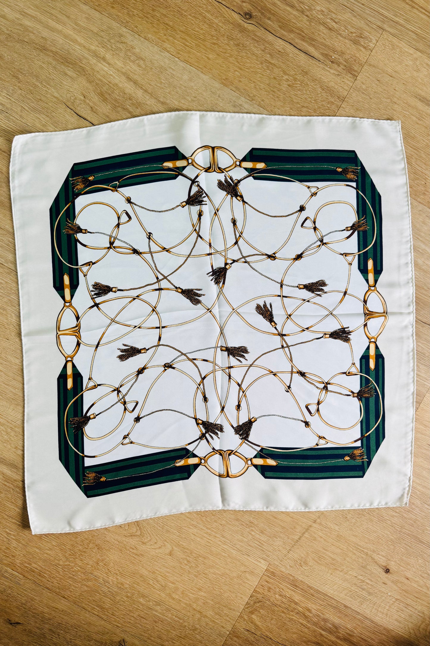 Ivory Tassel Satin Scarf from Southern Sunday Boutique in Naples, FL.