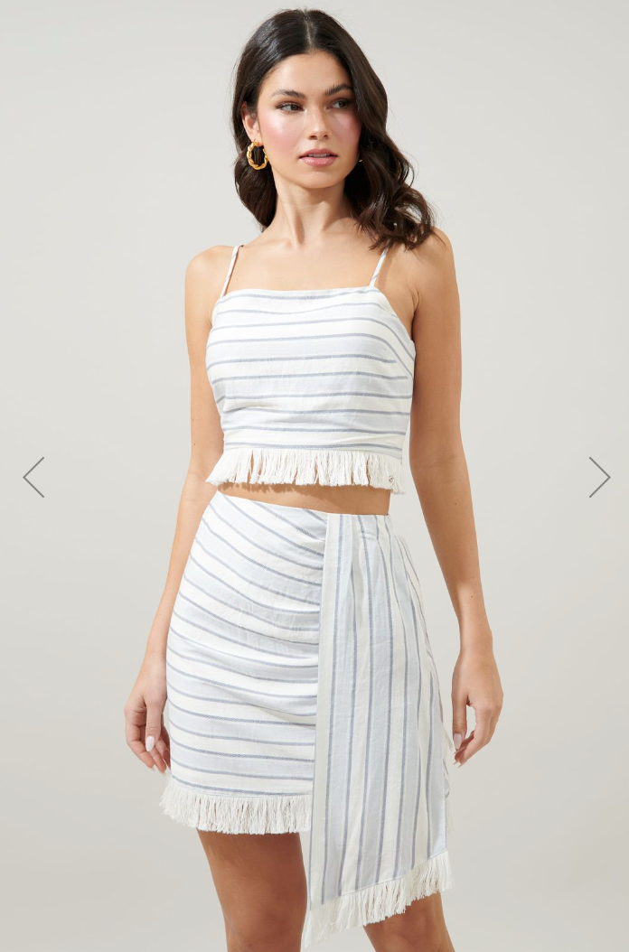 Striped Vacation Mode Mini Skirt from Southern Sunday