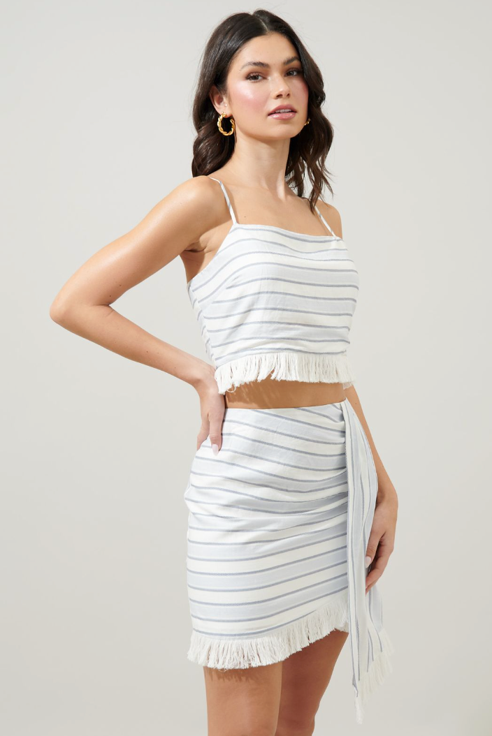 Striped Vacation Mode Crop Top from Southern Sunday