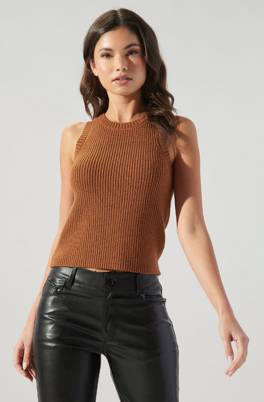 Rust Sleeveless Sweater from Southern Sunday