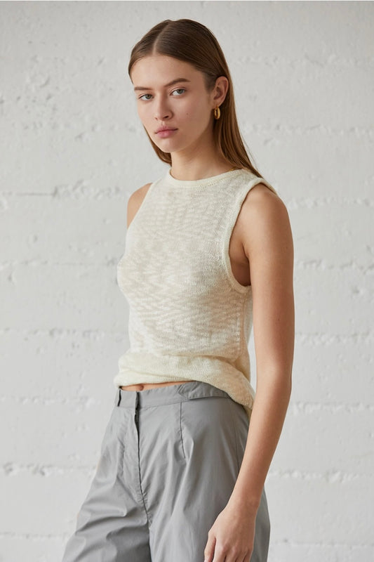 Ivory Lightweight Sweater Tank from Southern Sunday
