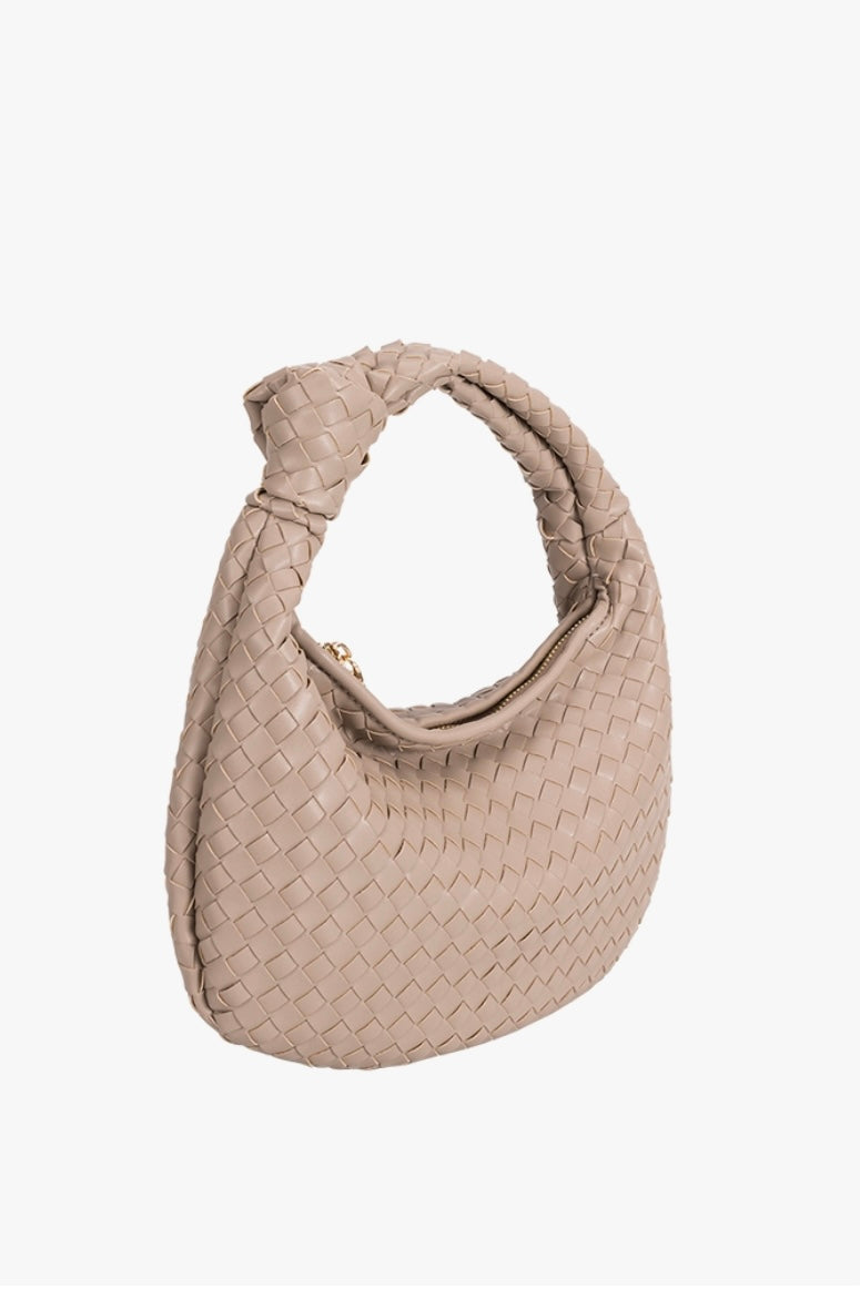Nude Woven Knot Handle Bag from Southern Sunday