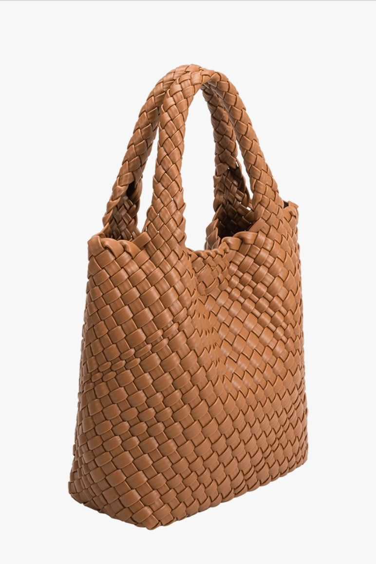Woven Tote in Saddle from Southern Sunday