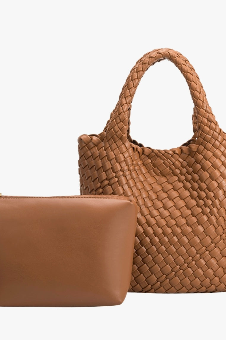 Woven Tote in Saddle from Southern Sunday