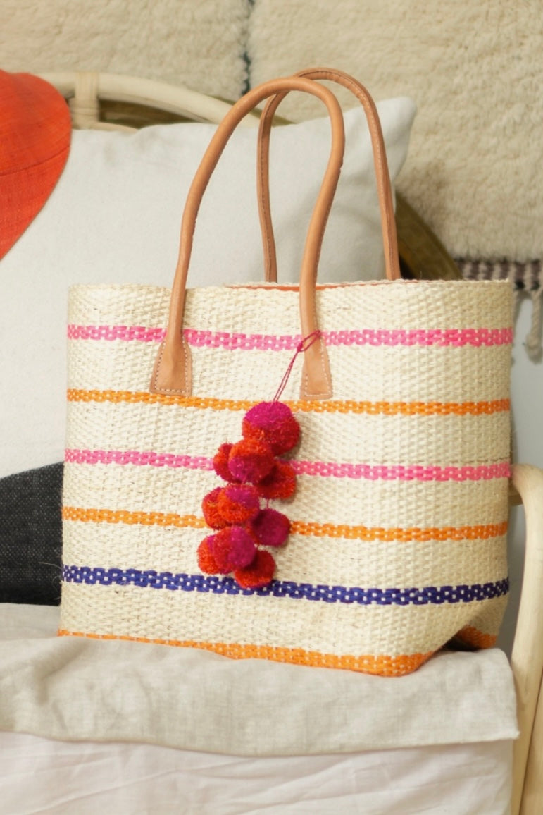 Pinstripe Sisal Beach Tote from Southern Sunday