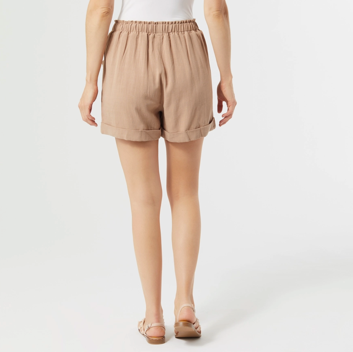 Taupe Paperbag Shorts from Southern Sunday