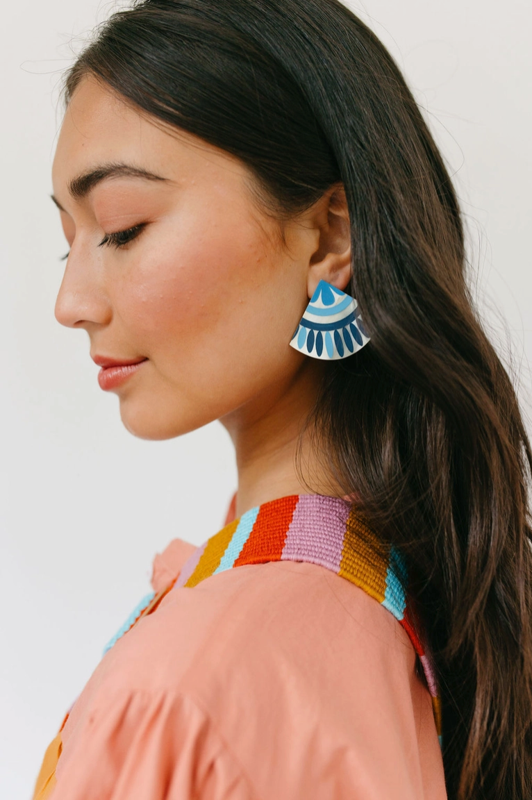 Sea Blue Tile Post Earring by Sunshine Tienda from Southern Sunday
