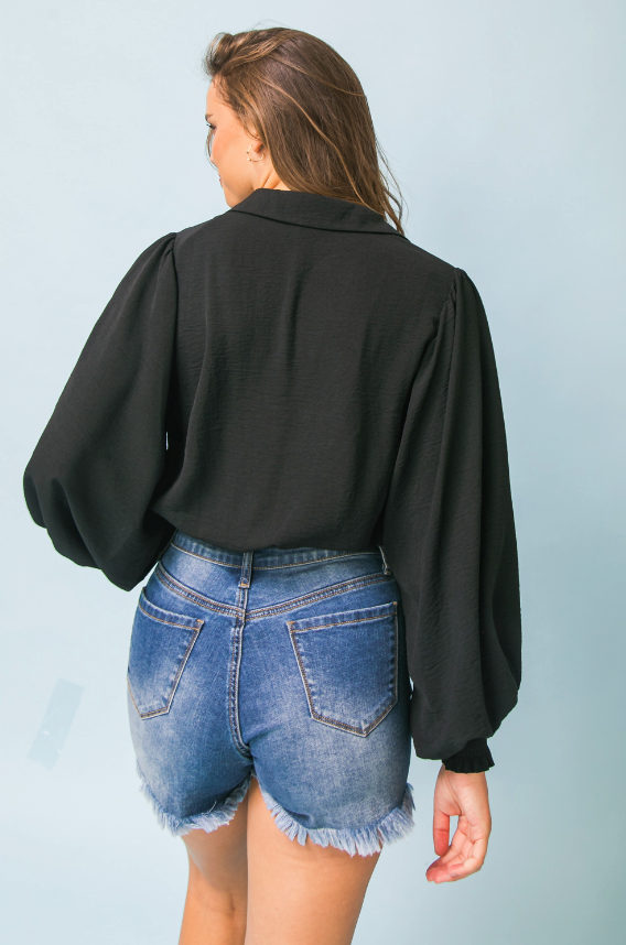 Black Collared Blouse from Southern Sunday