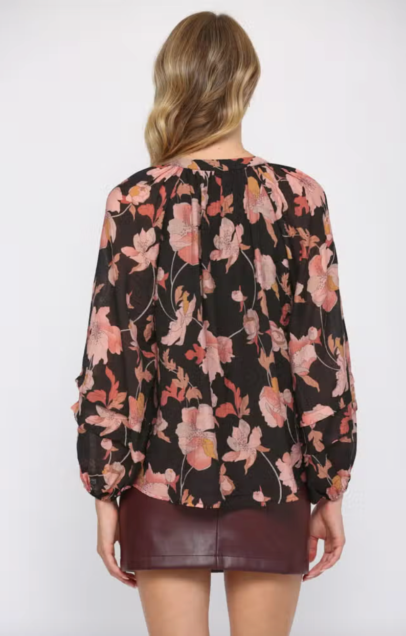 Black Floral Blouse from Southern Sunday