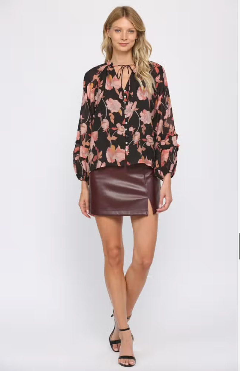 Black Floral Blouse from Southern Sunday