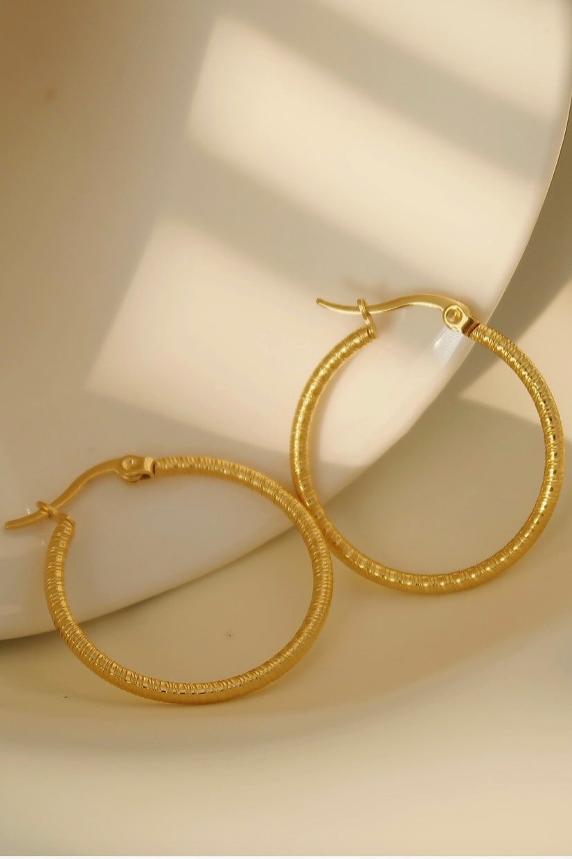 Gold Hinged Hoop Earring from Southern Sunday