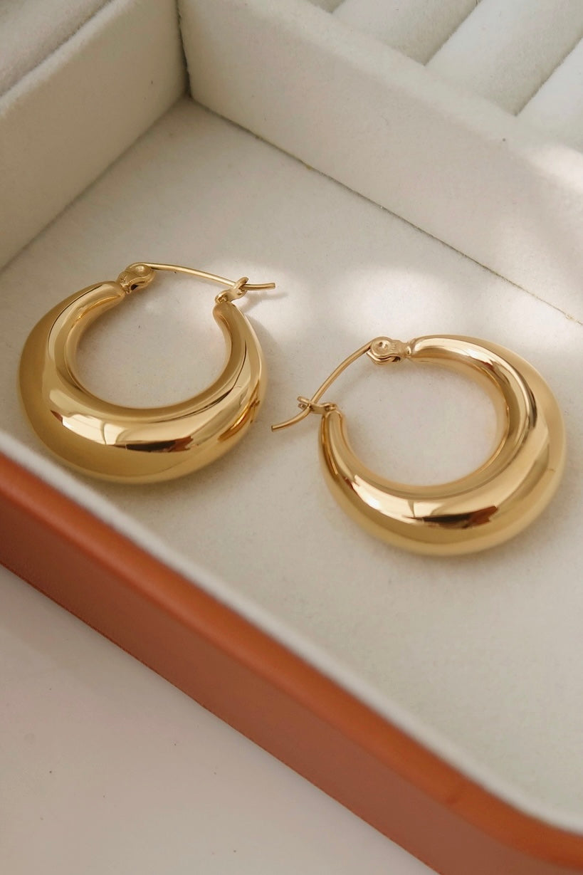 Gold Dangle Drop Hoop Earring from Southern Sunday