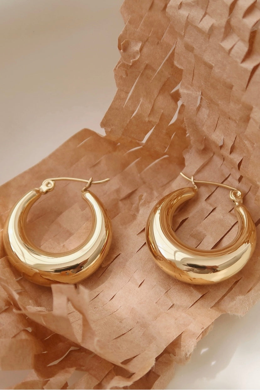Gold Dangle Drop Hoop Earring from Southern Sunday