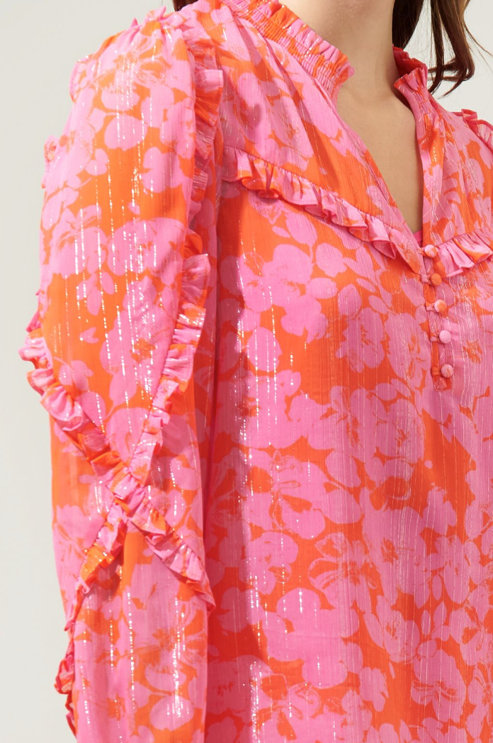 Pink & Orange Bloom Blouse from Southern Sunday