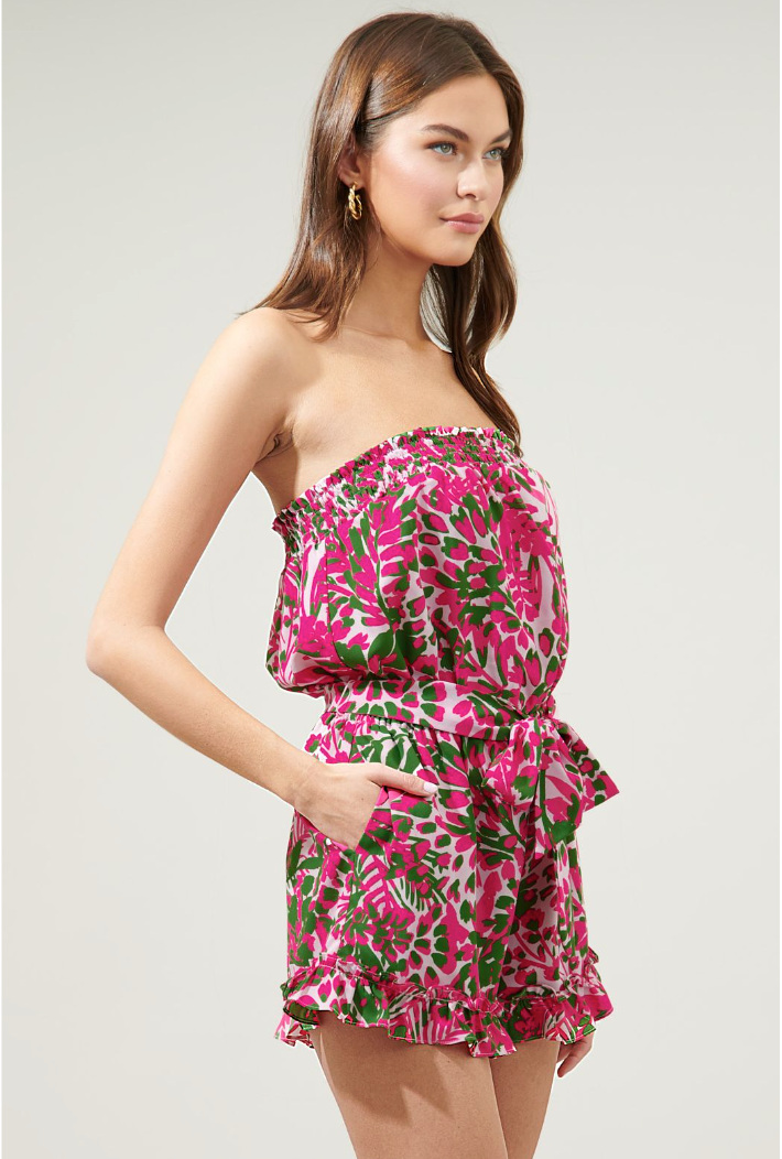 Pink & Green Floral Romper from Southern Sunday