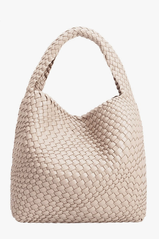 Ivory Woven Shoulder Tote from Southern Sunday