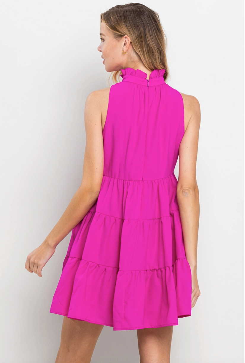 Magenta Tiered Sleeveless Dress from Southern Sunday