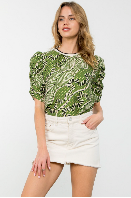 Jungle Puff Sleeve Blouse from Southern Sunday