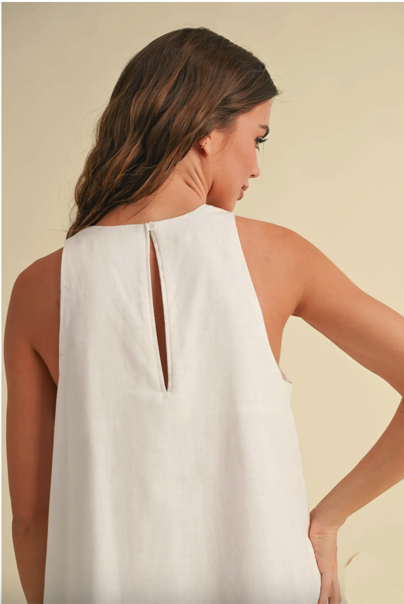 White Sleeveless A Line Dress from Southern Sunday Boutique in Naples, FL
