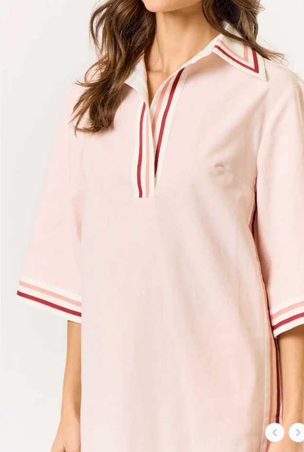 Pink Striped Collared Mini Dress from Southern Sunday Boutique in Naples, FL