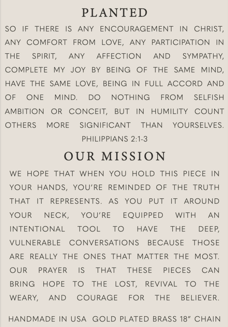 Planted Christian Necklace from Southern Sunday Boutique in Naples, FL